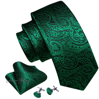 Olive Green Tie Set Necktie set Luxurious Weddings