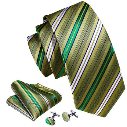 Olive Green Tie Set Necktie set Luxurious Weddings