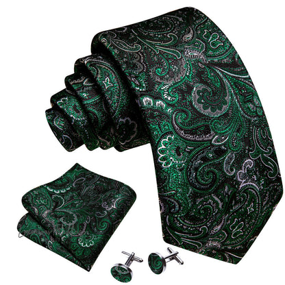 Olive Green Tie Set Necktie set Luxurious Weddings