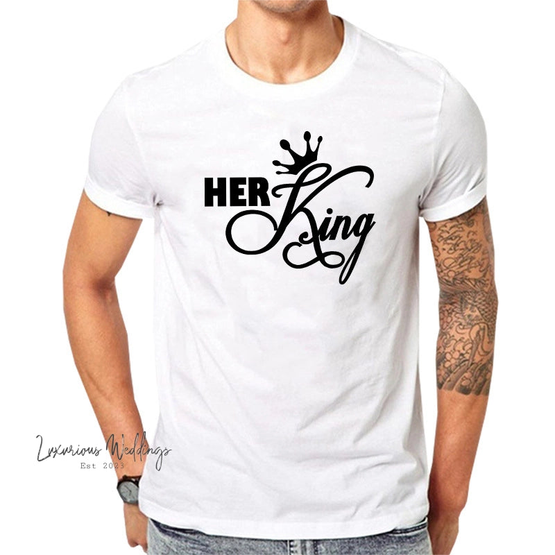 Couples Crown Print Tee Set Couples Tshirts Luxurious Weddings