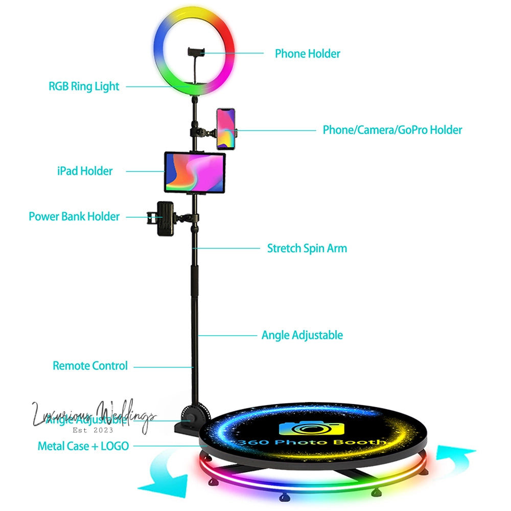 360 Photo Booth with RGB Light Luxurious Weddings