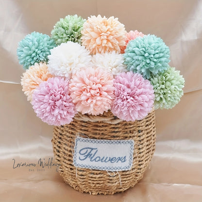 5pcs Artificial Chrysanthemum Ball Flowers Chrysanthemum Flowers Luxurious Weddings
