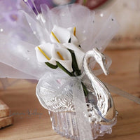 Acrylic Swan Wedding Favor Boxes - 12 Set Favors Box Luxurious Weddings