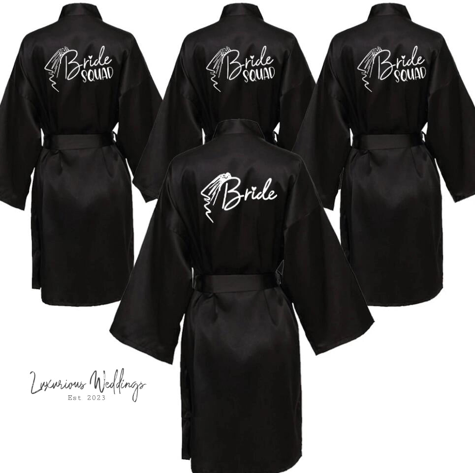 Team Bride Satin Robe Robe Sets Luxurious Weddings