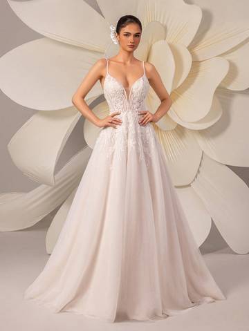 Women's Solid Color Simple Casual Spaghetti Strap Dress Wedding Dresses Luxurious Weddings