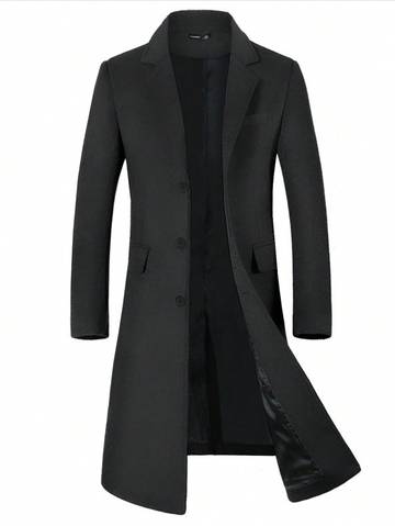 Men's Simple Plain Long Sleeve Woolen Shirt For Daily Wear Men Overcoats Luxurious Weddings