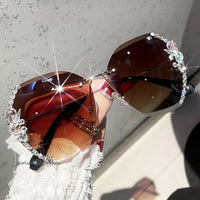Vintage Rimless Rhinestone Sunglasses Sunglasses Luxurious Weddings
