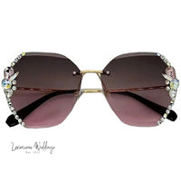 Vintage Rimless Rhinestone Sunglasses Sunglasses Luxurious Weddings