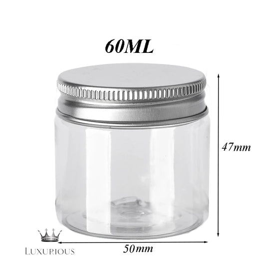 10Pcs Clear Storage Jars with Aluminum Caps jars Luxurious Weddings