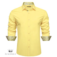 Luxury Silk Long Sleeve Men's Shirt - Slim Fit White with Red Patch Silk Sleeve Shirt Luxurious Weddings