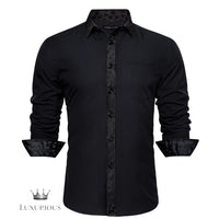 Luxury Silk Long Sleeve Men's Shirt - Slim Fit White with Red Patch Silk Sleeve Shirt Luxurious Weddings