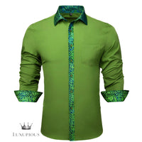 Luxury Silk Long Sleeve Men's Shirt - Slim Fit White with Red Patch Silk Sleeve Shirt Luxurious Weddings