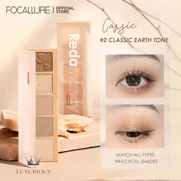 FOCALLURE 5 Colors Shimmer Eyeshadow Palette Eyeshadow Luxurious Weddings