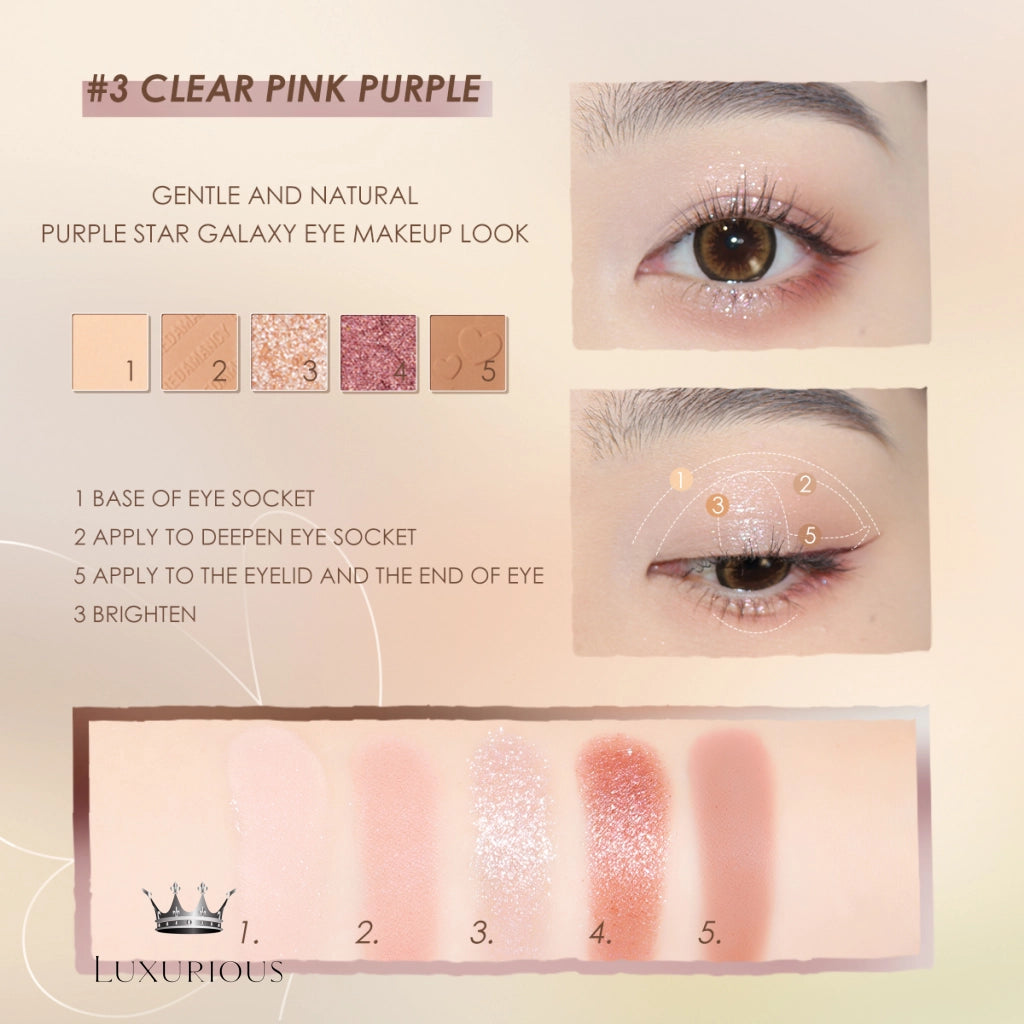 FOCALLURE 5 Colors Shimmer Eyeshadow Palette Eyeshadow Luxurious Weddings