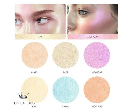 Focallure 6-Color Northern Lights Glow Bronzer Palette Bronzer Luxurious Weddings