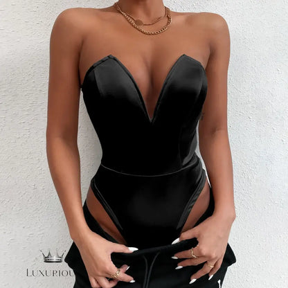 Bodysuit Shapewear Deep V-Neck Body Shaper Thong Shapers Waist Trainer Women Push Up Slimming Corset Top ClubWear For Women corsets Luxurious Weddings