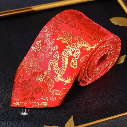 Luxury Dragon Necktie - Classic Office Business Gift Neckties Luxurious Weddings