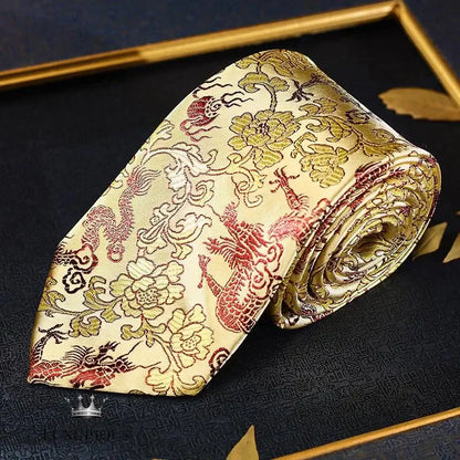Luxury Dragon Necktie - Classic Office Business Gift Neckties Luxurious Weddings