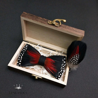 Elegant Handmade Blue Feather Bow Ties for Men Bow Ties Luxurious Weddings