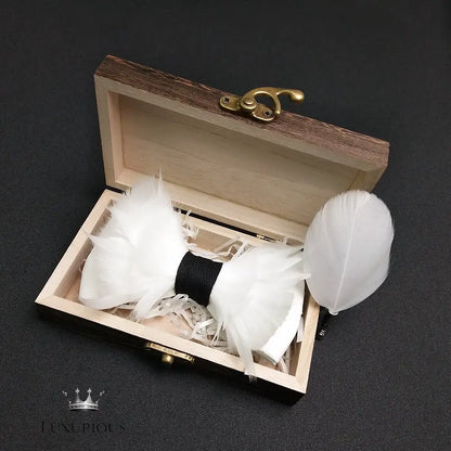 Elegant Handmade Blue Feather Bow Ties for Men Bow Ties Luxurious Weddings