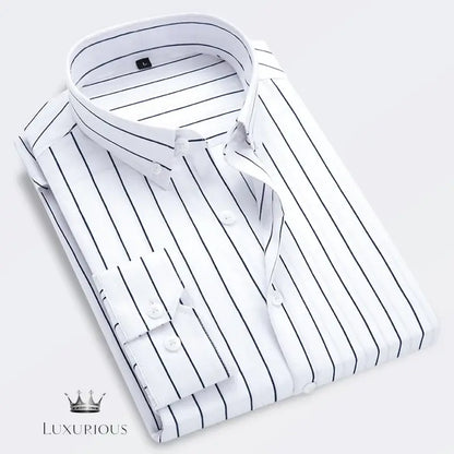 Men's Striped Long Sleeve Shirt - Slim Fit men's dress shirt Luxurious Weddings