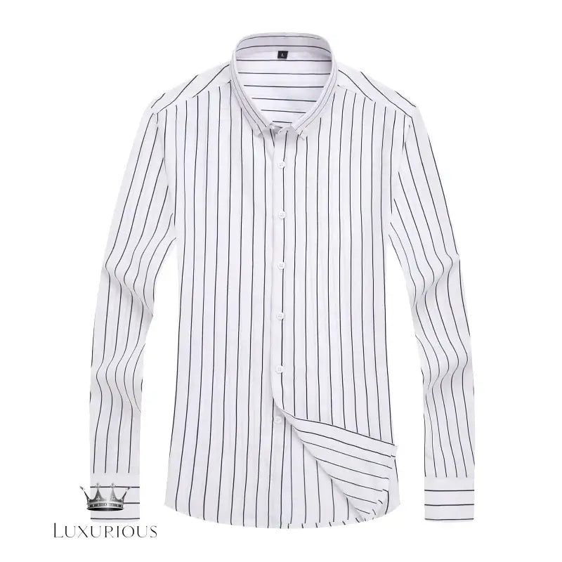 Men's Striped Long Sleeve Shirt - Slim Fit men's dress shirt Luxurious Weddings