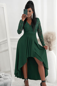 Lace High-Low V-Neck Dress Mother of the bride Luxurious Weddings