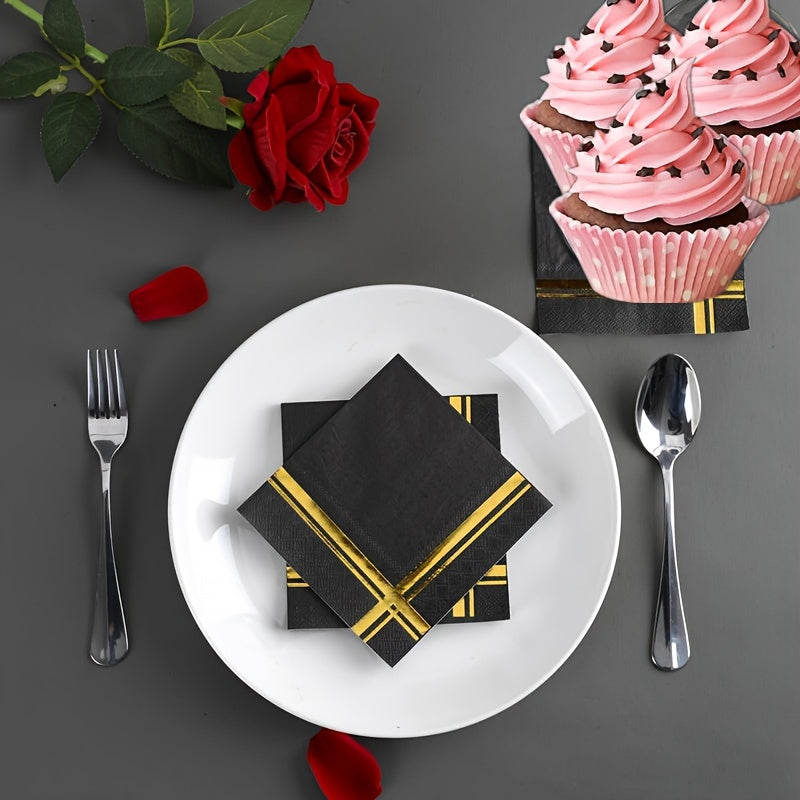 20pcs, Cocktail Napkins 2-Ply, 16.51cm Napkins Luxurious Weddings