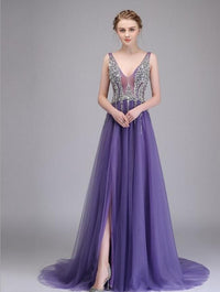 Natalie Side Split Backless Gown Luxurious Weddings