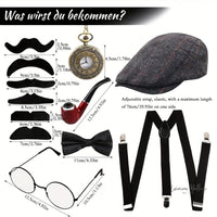 1920s Gangster Costume Accessories - 7pc Set Costume Set Luxurious Weddings