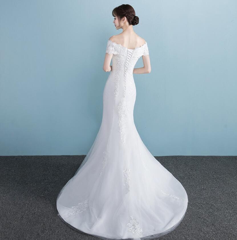 One-shoulder Slim Waist Mermaid Wedding Dress Fishtail Wedding Dress Luxurious Weddings