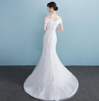 One-shoulder Slim Waist Mermaid Wedding Dress Fishtail Wedding Dress Luxurious Weddings