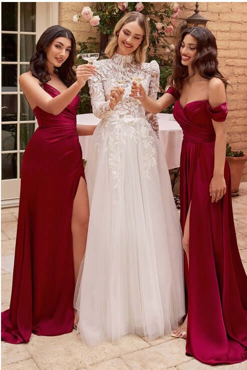 The Enchanting Long Sleeve Lace Wedding Ball Gown Wedding Dress Luxurious Weddings