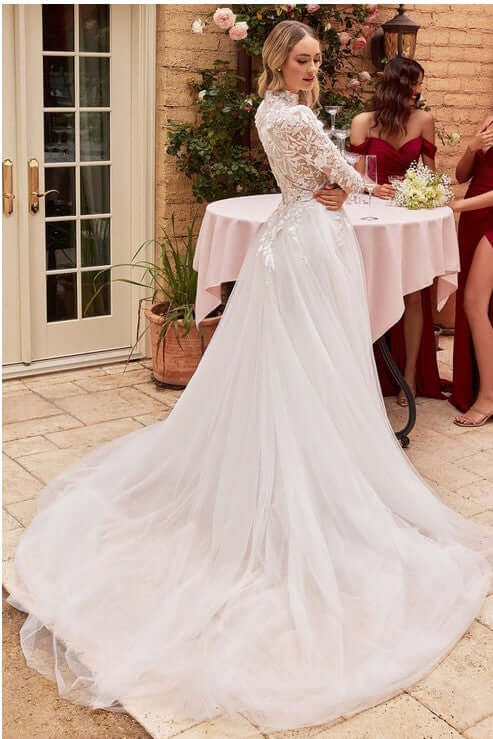 The Enchanting Long Sleeve Lace Wedding Ball Gown Wedding Dress Luxurious Weddings