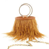 portable chain bag imported ostrich feather Handbags Luxurious Weddings