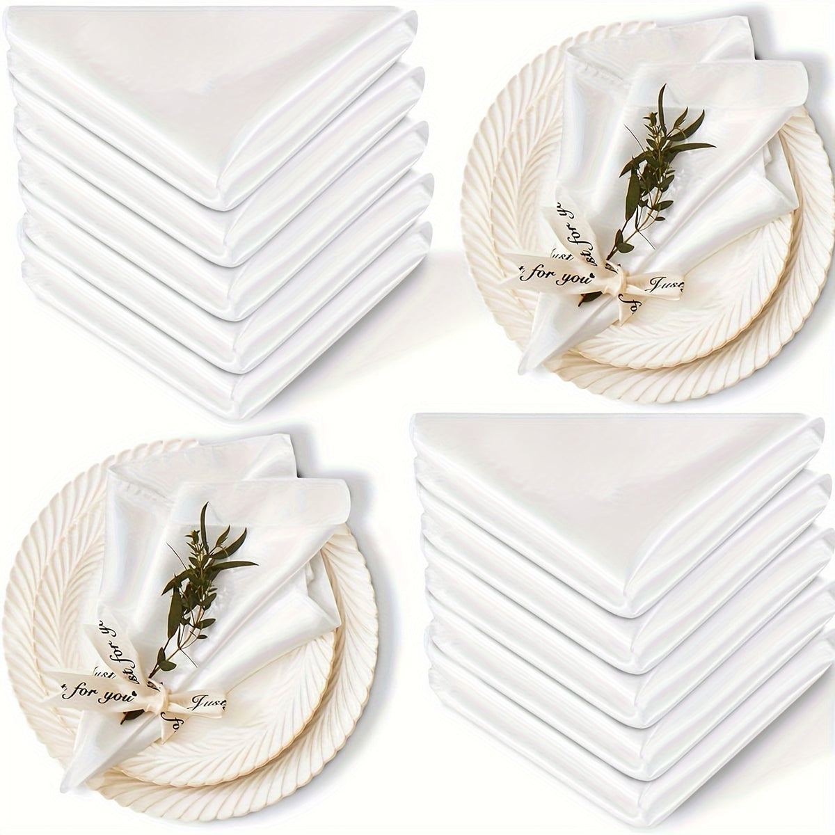 Coloured Satin Napkins - Set of 10 Napkins Luxurious Weddings
