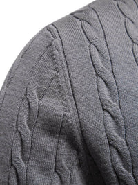 Men's Cable-Knit Round Neck Long Sleeve Sweater Sweatshirts Luxurious Weddings