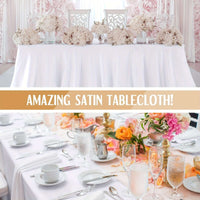 10 Elegant White Satin Tablecloths for Events tablecloths Luxurious Weddings