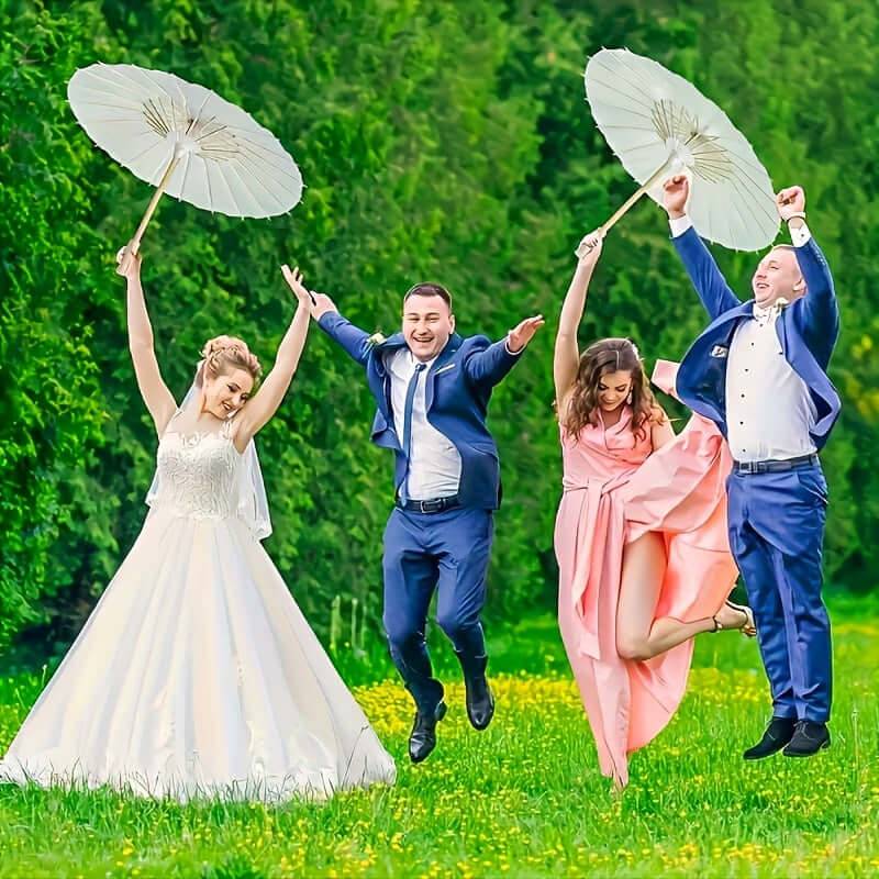 10pcs Large White Paper Umbrellas - Whimsical Design Umbrellas Luxurious Weddings