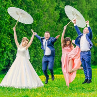 10pcs Large White Paper Umbrellas - Whimsical Design Umbrellas Luxurious Weddings