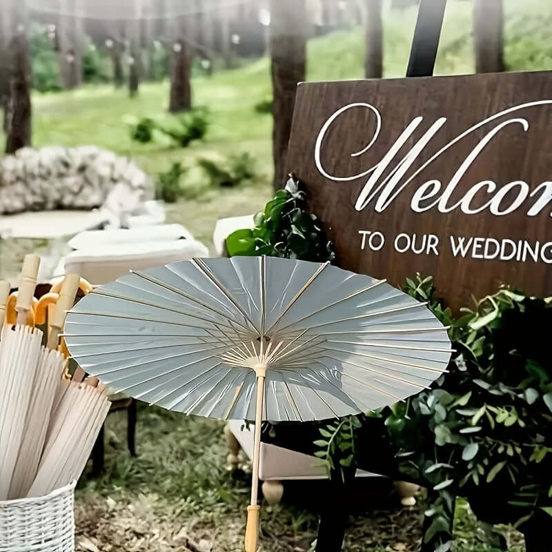 10pcs Large White Paper Umbrellas - Whimsical Design Umbrellas Luxurious Weddings