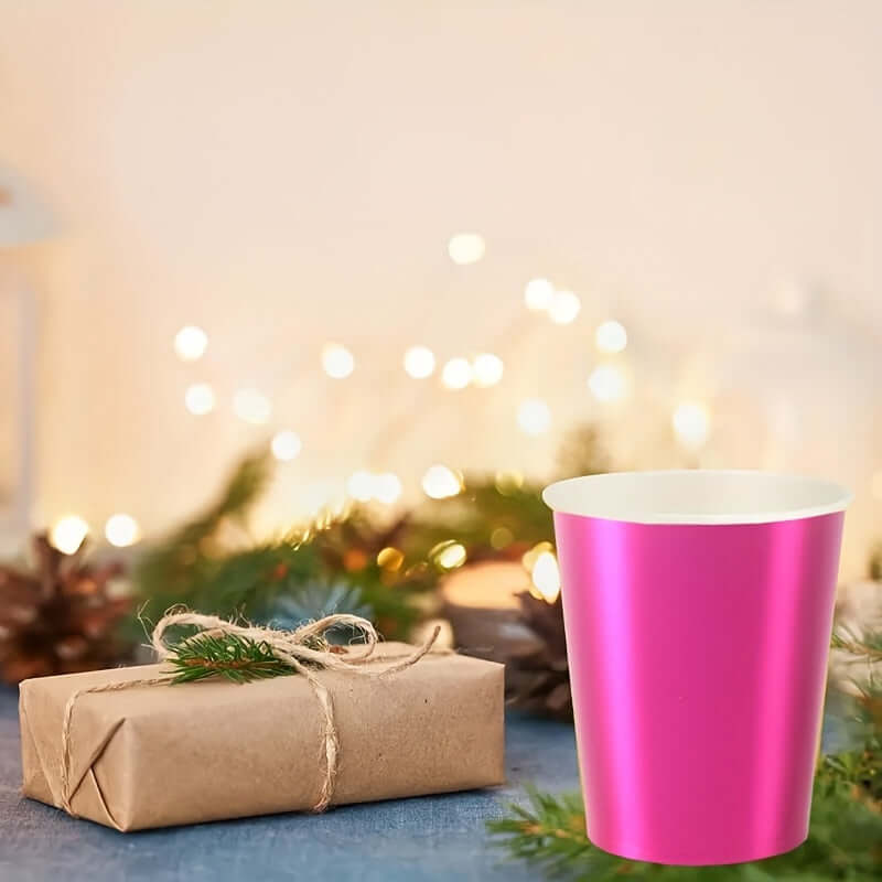 Metallic Pink Paper Cups - Elegant Party Supplies Party Supplies Luxurious Weddings