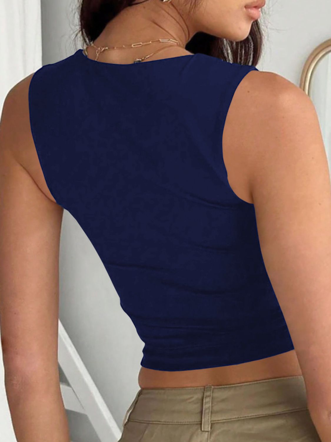 Devine Square Neck Wide Strap Tank Singlet Luxurious Weddings