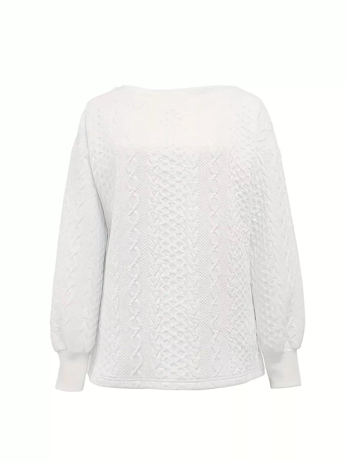 Oversized Textured Long Sleeve Sweatshirt Sweater Luxurious Weddings