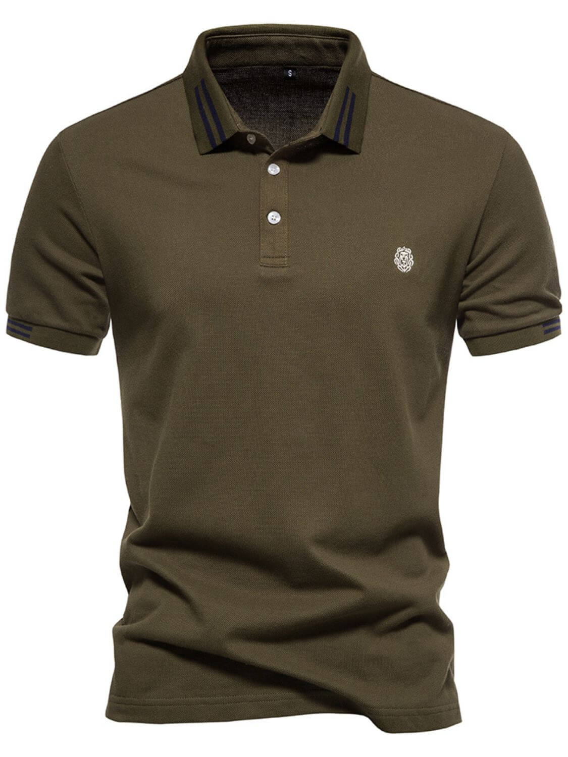 Men's Embroidered Striped Short Sleeve Polo Men's Polos Luxurious Weddings