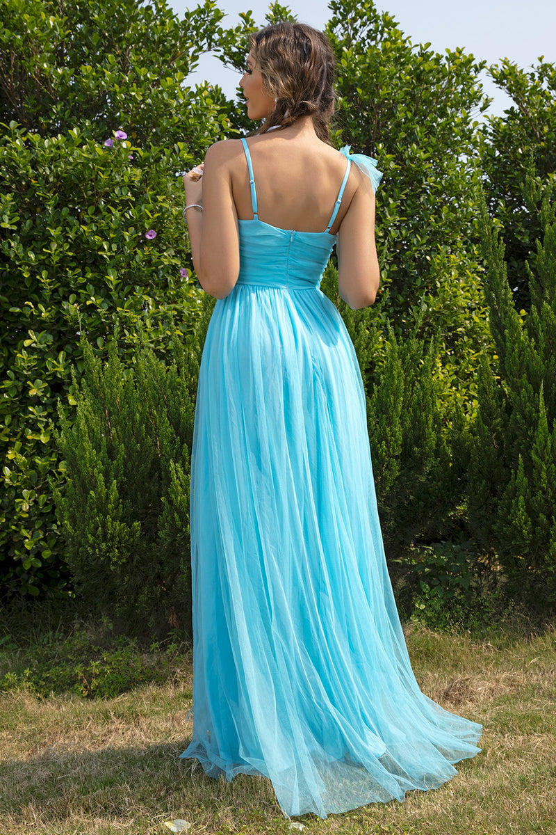 Asymmetrical Ruched Slit Dress Luxurious Weddings