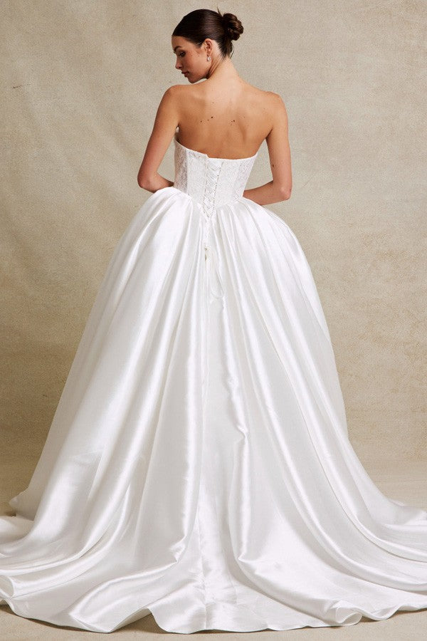 Sweetheart Lace Top A-Line Wedding Gown