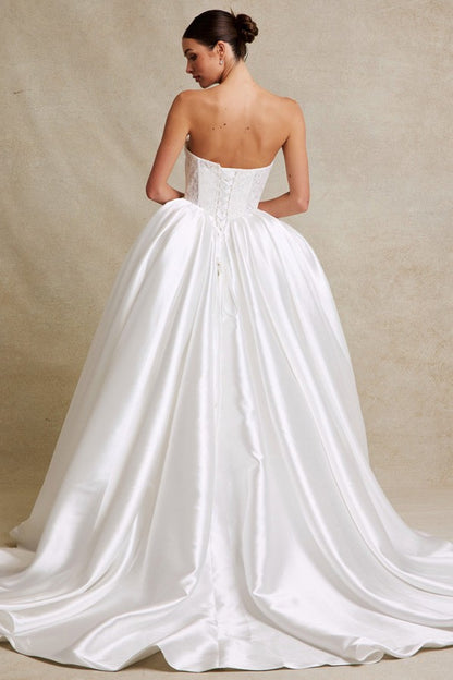 Sweetheart Lace Top A-Line Wedding Gown
