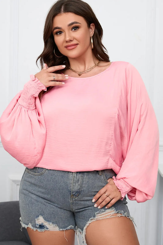 Plus Size Lantern Sleeve Dropped Shoulder Blouse Plus size blouse Luxurious Weddings