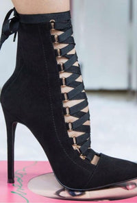 Strappy high heel nude boots Boots Luxurious Weddings